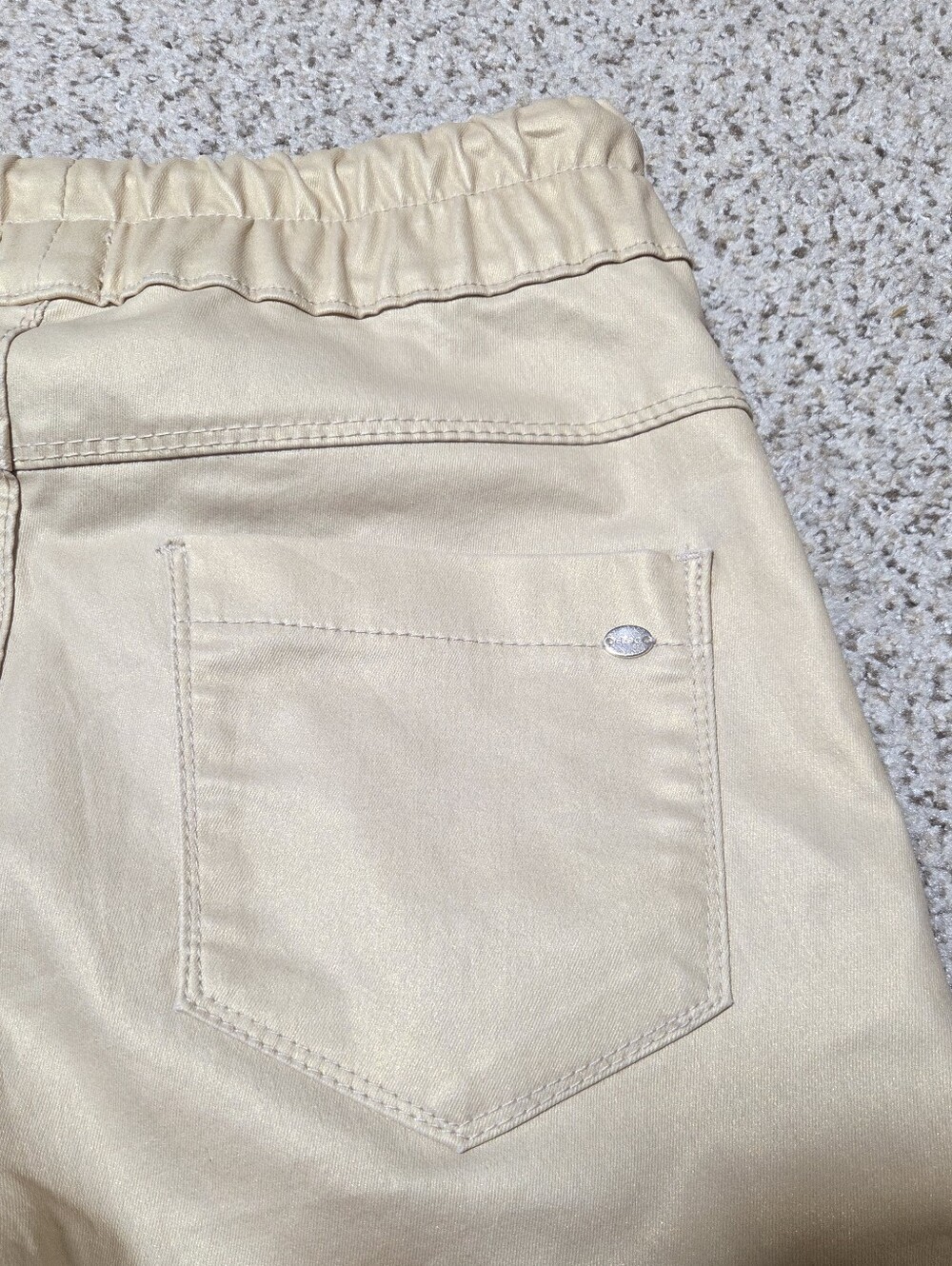 Bevy Flog Shely Gold Pull On Drawstring Pants Women's No Wrinkle Trousers 27 - Picture 10 of 10